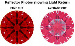 Chất lượng mài cắt là VUA! 2 Hình ảnh ánh sáng trả lại của kim cương tròn