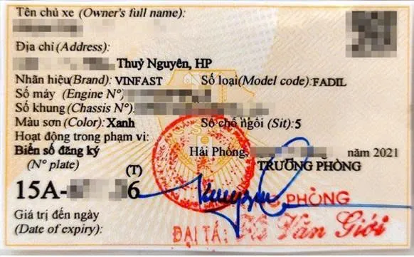 giấy đăng ký xe ô tô đứng tên người khác