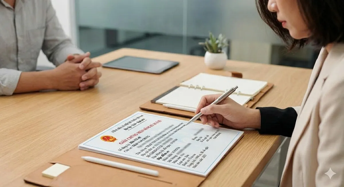 kiểm tra giấy tờ xe ô tô trước khi làm hồ sơ